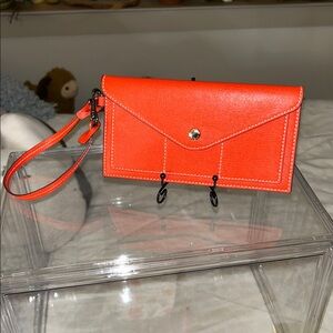 Dooney & Bourke Blood Orange Envelope Wristlet/Wallet 8”x 4.5” New